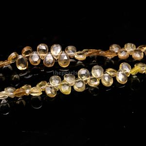 Perles de citrine naturelle facettées en forme de poire, 5x7mm, perles de citrine en gros, lot de perles de pierres précieuses, brin de 6 pouces pour la création de bijoux - Product Image 2