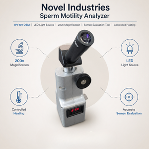 Microscope de précision pour tests de sperme avec chauffage contrôlé par LED |   Équipement de laboratoire pour l'analyse de la motilité du sperme (200x) pour les laboratoires de FIV et d'ICSI - Product Image 5