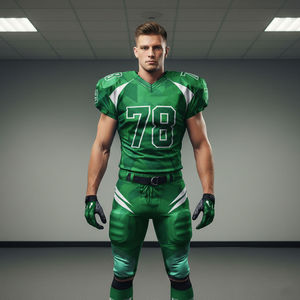 Best Quality Men Plus Size Solid Blue Color American Football Uniform Anti UV Quick Dry Fully Customized American Football Shirt - Product Image 1