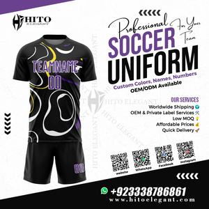 Nuevo estilo de moda sublimación hecho a medida al por mayor uniforme de fútbol Kit de color sólido cómodo conjunto de fútbol cuello redondo ligero - Product Image 2