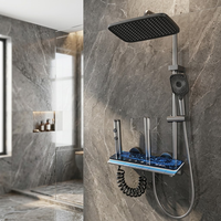 Ensemble de douche Galaxie Nuit Étoilée, moderne et luxueux, mural, thermostatique, finition brossée, avec jets de pluie doux
