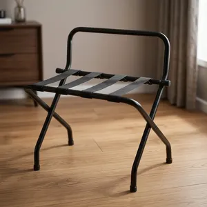 Stainless Steel Premium <b>Foldable</b> Luggage Rack <b>Suitcase</b> Stand Stackable Durable Heavy Duty for Hotels Resorts Guest Rooms - Product Image 2