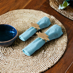 Vente à chaud rond de serviette en forme de poisson doré cercle de serviette en métal boucle de serviette décoration de table rond de serviette en gros quantité en vrac pas cher - Product Image 2