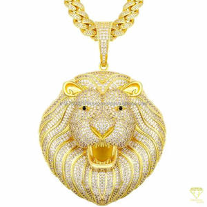 Colgante de Joyería de León de Alta Calidad con Detalle de Piedra Brillante y Acabado de Lujo Estilo Hip Hop - Product Image 6