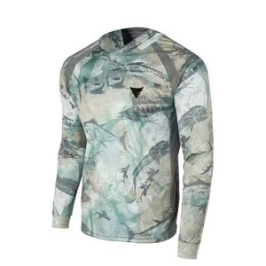 Service OEM, UPF 50, respirant, 100% polyester, impression par sublimation personnalisée, sweats à capuche de pêche, dernier design - Product Image 1