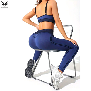 Two-Piece Simple Sports Set, Thin Strap Round Neck <b>Crop</b> <b>Top</b> And Slim Fit Workout Leggings Fitness Outfit For Women - Product Image 5