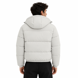 Men's Winter Hooded <b>Jacket</b> Full Zip Quilted Puffer Men's <b>Jackets</b> Insulated Fashion Outerwear Waterproof <b>Jacket</b> Wholesale OEM USA - Product Image 2