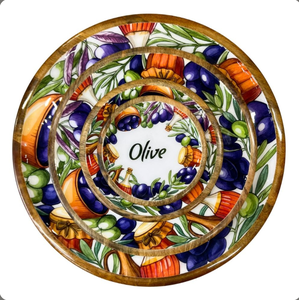 Bol en bois écologique avec motif plume de paon, décoration bohème, bol de service pour la présentation des aliments, idéal pour offrir au meilleur prix - Product Image 6