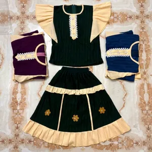 Ensemble 2 pièces haut et jupe pour bébés filles de 1 à 2 ans, en tissu Polestar, manches courtes, tenue de fête pour enfants - Product Image 6