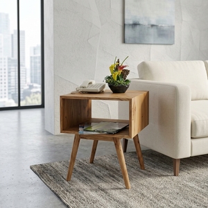 Meuble de rangement en bois massif pour salon, style Mid-Century Modern, avec 6 tiroirs, artisanat balinais - Product Image 3