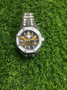 Montre de luxe pour homme en acier inoxydable avec verre moissanite, bracelet de 20 mm, boîtier automatique analogique - Product Image 5