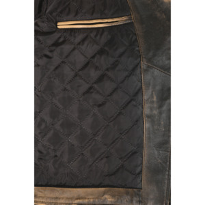Chaqueta de cuero para hombre estilo motero, personalizada, de cuero encerado vintage, con efecto oxidado, estilo Brando con cremallera cruzada - Product Image 4