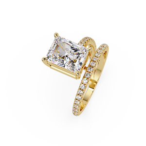 Anillos de boda clásicos de oro puro de 14K y 18K con diamante radiante solitario cultivado en laboratorio de 1CT, 2CT, 3CT, certificado por IGI, para mujer - Product Image 2