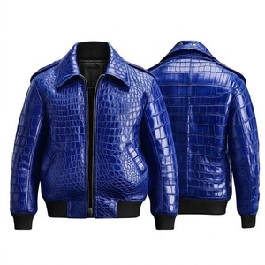 Blouson Bomber en Cuir Gaufré Noir Imperméable à Manches Longues Zippé Unisexe Hiver Écologique avec Logo Frontal - Product Image 4