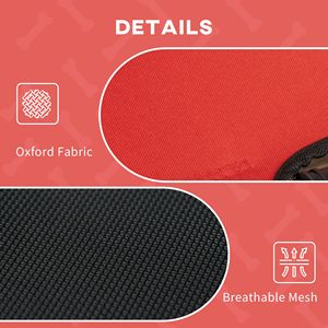 Cuccia Portatile per Cani 48" X 36" con Tettuccio Parasole Anti-UV e Letto Rinfrescante per Animali Domestici - Rosso - Product Image 5
