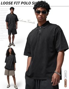 Men's Polo <b>Shirts</b> Short Sleeve Cotton Acid Washed Oversized <b>T</b> <b>Shirts</b> Baggy Vintage <b>Collared</b> Polo <b>Shirts</b> - Product Image 3