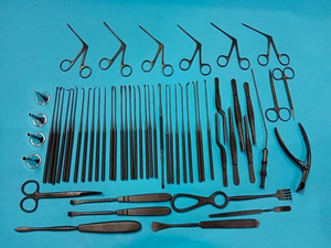 58 Piece Tympanoplasty Instrument Set Micro <b>Ear</b> Surgery Black Coated Stainless Steel Manual Reusable ENT Surgical <b>Tools</b> Kit - Product Image 4