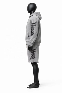 Wholesale Factory Made OEM Services Cotton Made Men Fashion Wear Apparels Distressed <b>Hip</b> Hop Fashion Zipper Hoodies Track Suits - Product Image 6