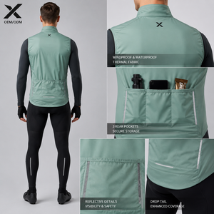 Maillot de cyclisme pour homme X Sports City, gilets à manches longues, respirant, en spandex et polyester, veste aérodynamique avec logo frontal pour la course sur route et le triathlon - Product Image 2