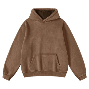 Sudadera con Capucha de Invierno Resistente al Viento, Lavado Ácido, de Alta Calidad para Hombre, Corte Regular, Forro Polar 100% Algodón, Logotipo Personalizado, Ecológica, Transpirable, con Bolsillo - Product Image 1