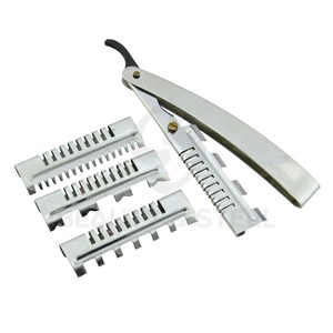 Rasoir de coiffure professionnel en acier inoxydable de qualité supérieure avec quatre guides de texturation – Outil de dégradé lisse - Product Image 4