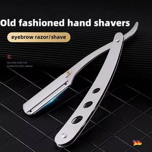New Upgraded Stainless Steel Straight <b>Razor</b> With Replaceable Blade For <b>Men</b> Barber Shop Use Single Blade Shaver - Product Image 5
