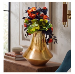 Fancy Hot Aluminum Hammered Texture Rose Gold Color Hot Selling Fancy Modern Flower <b>Vase</b> <b>Unique</b> Style Fancy Wedding Flower <b>Vase</b> - Product Image 1