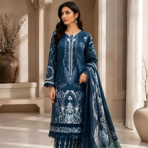 Conjunto de dos piezas de algodón estampado de alta calidad con dupatta de algodón puro, ropa étnica de diseñador, precio mayorista de Royal Exports - Product Image 1