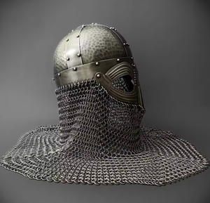 Casco Vikingo con Cadena Plateada, Casco Medieval Usable, Utilizado por los Vikingos - Product Image 2