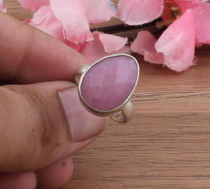 Bague en argent sterling 925 avec saphir rose naturel serti en bélière, pierre précieuse pour femme, plaqué or rose 18 carats, sans ternissement, pour les fêtes - Product Image 2