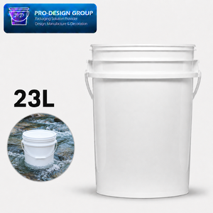 23L Heavy Duty Plastic Waterproofing <b>Bucket</b> <b>with</b> Handle and Flat <b>Lid</b> for Construction Use, ISO 9001 Manufacturer - Product Image 1