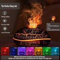 Diffuseur d'arômes à flamme effet bois 200 ml, humidificateur à ultrasons pour huiles essentielles, diffuseur d'arômes silencieux pour la maison