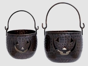 Pots en métal pour plantes, décoration de jardin, pot à plantes avec design de visage de citrouille d'Halloween, pot à fleurs suspendu - Product Image 4