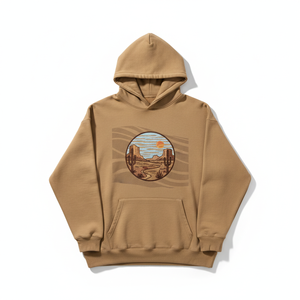 Sweat-shirt à capuche pour homme de qualité supérieure, en coton épais, avec broderie graphique sur le thème de l'aventure, coupe ample - Product Image 1