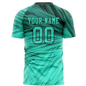 T-shirt d'équipe sportive vert sarcelle foncé, sublimation diagonale, 100 % polyester respirant, maillot personnalisé avec nom d'équipe, vêtements de football en gros - Product Image 2