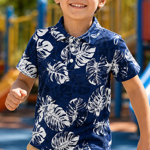 เสื้อโปโลกอล์ฟสำหรับเด็ก ผลิตจากผ้าประสิทธิภาพสูง ป้องกันรังสียูวี ดีไซน์ระบายความชื้น เหมาะสำหรับการฝึกซ้อมกอล์ฟและกิจกรรมกลางแจ้ง - Product Image 5