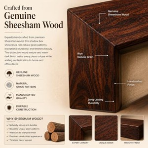 Sheesham Wood 3D <b>Deep</b> Box Photo <b>Frame</b> Shadow Box Wholesale | Handcrafted - Product Image 4