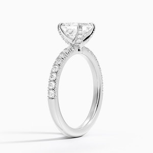 Bague SOJ 06 en argent 925 plaqué rhodium, sertie de diamants Amelie et de moissanite 2 carats couleur D VVS1 certifiée GRA, taille Asscher, pour mariage - Product Image 2