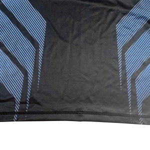 <b>Men's</b> Long Sleeve Rash Guard Black Blue Pattern Quick Dry Spandex Polyester <b>Compression</b> <b>Shirt</b> Adult Rash Guard - Product Image 5