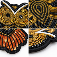 Patch brodé perlé personnalisé, applique perlée à coudre ou thermocollante pour vêtements, vestes, sacs, décoration de vêtements