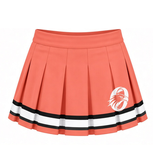Ensemble uniforme de cheerleading blanc corail : T-shirt à manches courtes et jupe plissée – Tenue de sport pour l'entraînement et la performance - Product Image 4