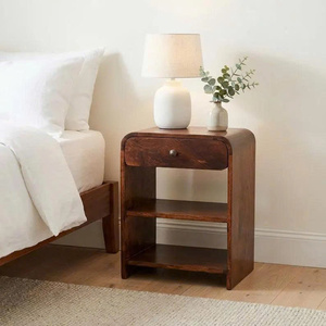Wooden Durable Adjustable Nightstand <b>with</b> One Drawer Modern Design Bedroom Furniture <b>Storage</b> <b>Side</b> <b>Table</b> - Product Image 2