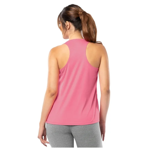 Débardeur pour femme de qualité export, à bas prix, de couleur rose, col rond, décontracté, design personnalisé, pour l'entraînement et le fitness, couleur unie, provenant du Bangladesh. - Product Image 3