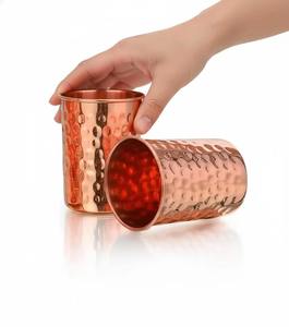 Bouteille d'eau ayurvédique en cuivre martelé pour le yoga, la remise en forme, la détoxification, pour enfants, design moderne, cadeau d'affaires - Product Image 6