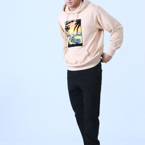 Sweat à capuche pour homme 100% coton molletonné, style streetwear décontracté, imprimé, respirant, pour l'hiver, couleur unie, sweat à capuche graphique - Product Image 3