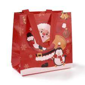 Bolsa de asas de Navidad personalizada de alta calidad Artículo de seda personalizado Patrón de estilo Carta Promoción Aus - Product Image 3