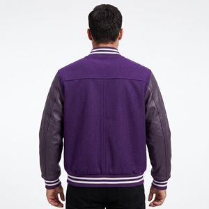 Veste universitaire Dumela violette et blanche pour homme, style preppy, boutonnée sur le devant, veste bomber, vêtement d'extérieur d'automne - Product Image 4