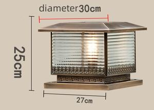 Hj होम कॉटेज समकालीन सौर फ्लैमेलेस आधुनिक संचालित बाहरी दीवार के नीचे नीचे पैटियो स्तंभ लालटेन रोशनी - Product Image 5