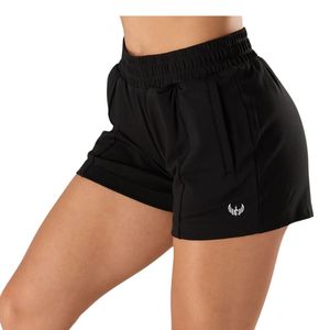 Shorts de sport noirs pour femmes, respirants, légers, pour la course à pied, la musculation, l'entraînement, les vêtements de sport décontractés avec poches latérales - Product Image 3
