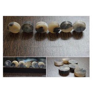 Boutons en corne de buffle de luxe, boutons en corne de bœuf véritable, couleur rose clair et foncé, artisanat naturel - Product Image 3